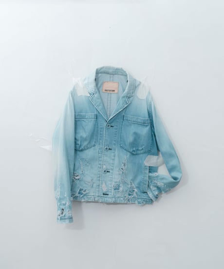 00s FACTOTUM damaged denim jkt
