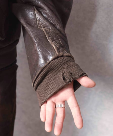 80-90s CHEVIGNON leather bomber jacket