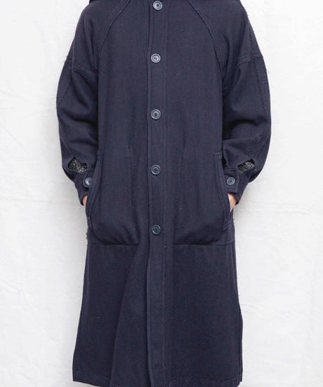 50s vtg daniel hechter reversible sailor long coat