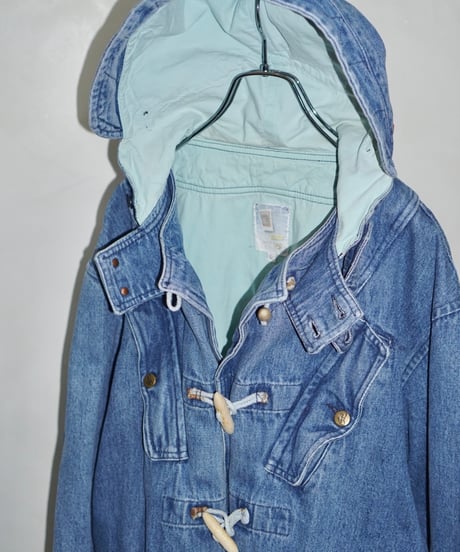 90s vtg denim duffle coat