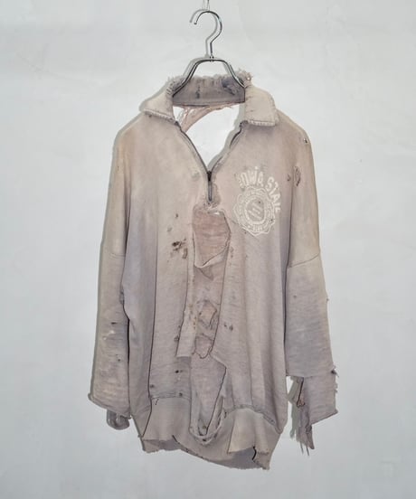 60s vtg HEILEMAN super damaged halfzip sweat