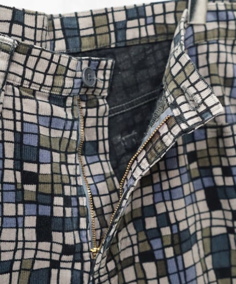 geometric crazy pattern corduroy pants