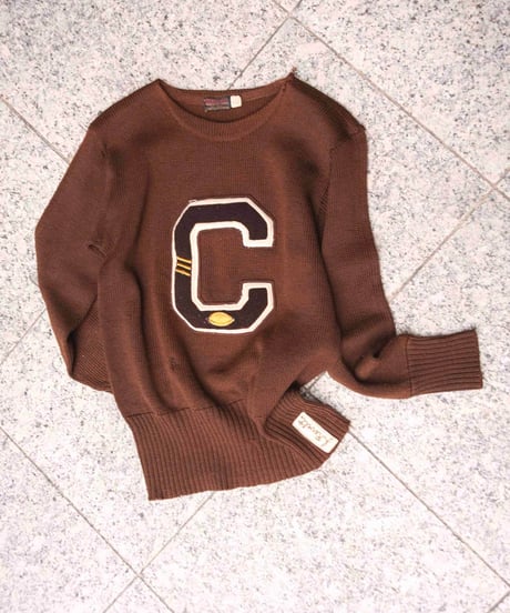 50s vtg wilson patched knit sweater