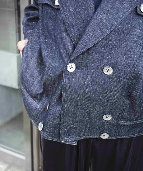 80s made in Paris double breasted denim jacket