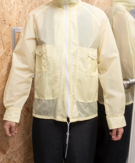 70s vtg sheer nylon jacket (lemon yellow)
