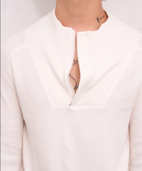 Armani Exchange half zip waffle longsleeve