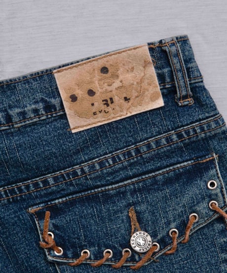 00s FRILLI EXCHANGE lace-up flare denim