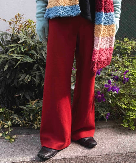 90s ACT3 knit pants (red)