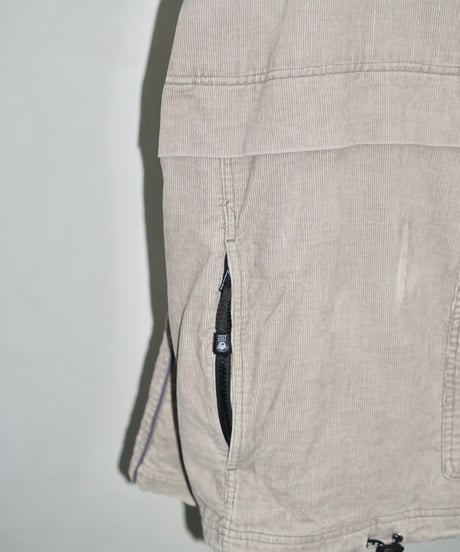 00s diagonal zip design corduroy anorak