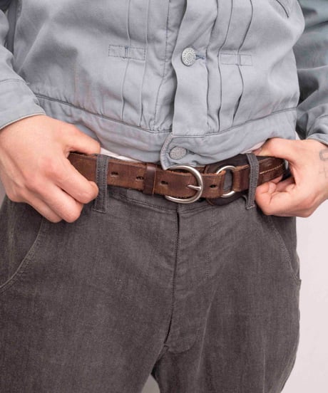 90s horse design brown leather belt