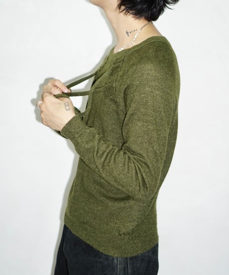 90s Y's rope design laine wool knit