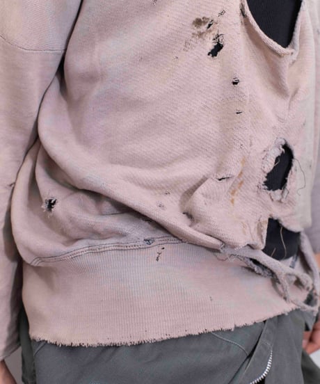 60s vtg HEILEMAN super damaged halfzip sweat
