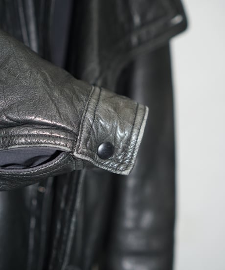 80s vtg TIME TABLE deformation leather jacket