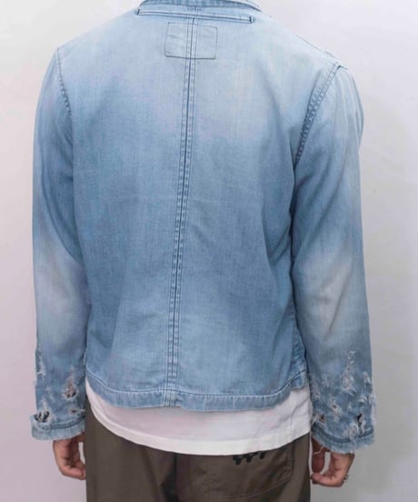 00s FACTOTUM damaged denim jkt
