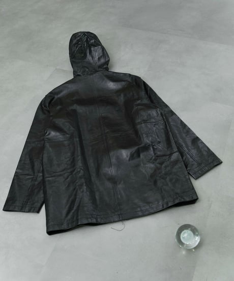 90s CANOE LAKE hoodie pig leather coat