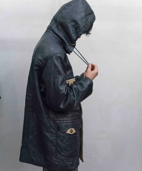 80s vtg Storm Bird sheepskin leather middle coat