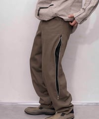 00s sidezip design cotton trousers
