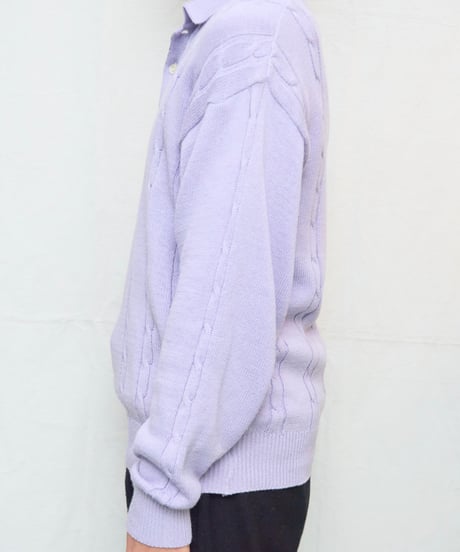 lavender knit polo