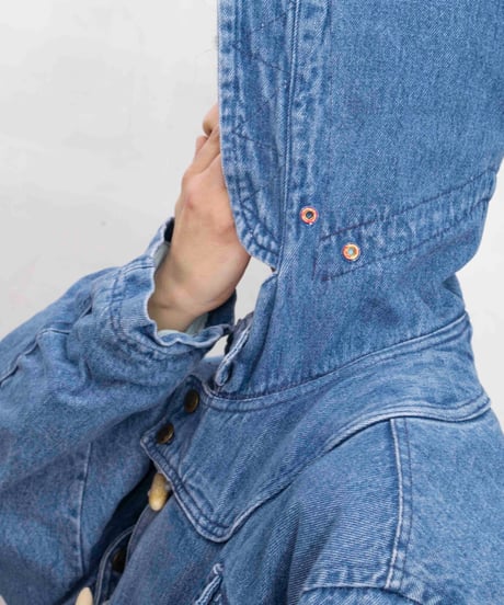 90s vtg denim duffle coat
