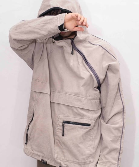 00s diagonal zip design corduroy anorak