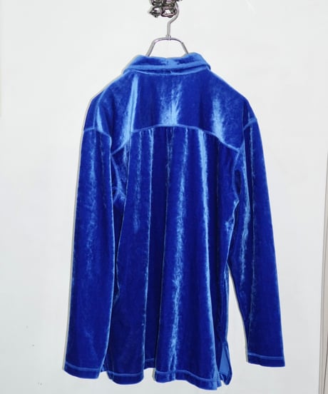 90s HONORS ocean blue velour shirts