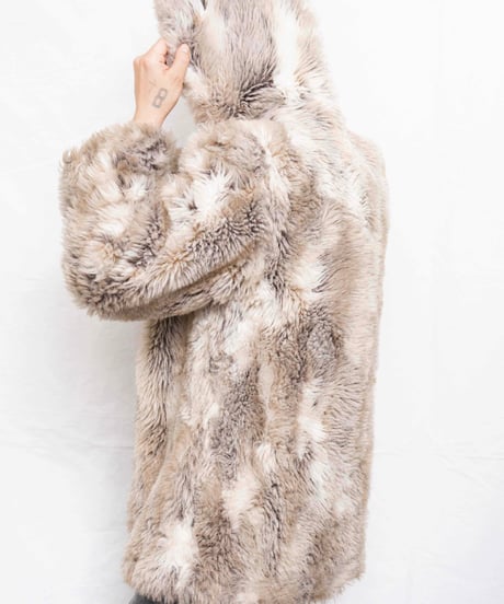 50s white stag fur coat