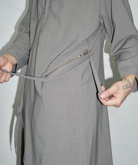 00s bell chu very diagonal zip asymmetry poly coat