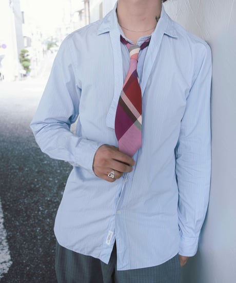 80s Y's for men pale check tie