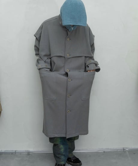 80s vtg TAKEZO deformation wool super long coat