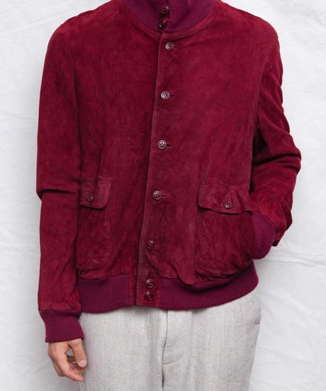 90s Euro vtg burgundy suede jacket