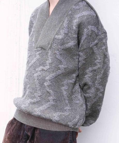 80s vtg ISSEY MIYAKE 3D wool knit