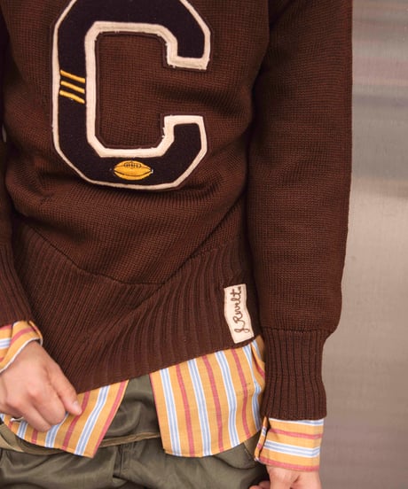 50s vtg wilson patched knit sweater