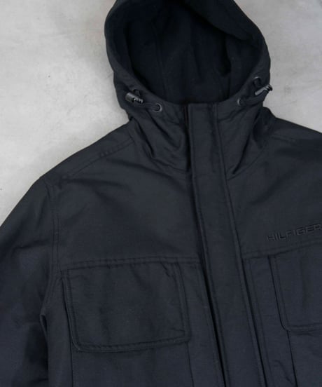 TOMMY HILFIGER 00s multipocket design poly coat