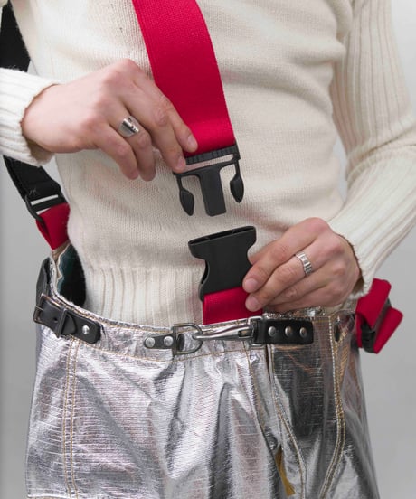 80s vtg DEADSTOCK fireman silver over cargo pants