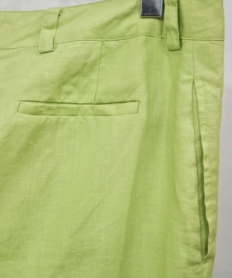 lime green linen baggy pants