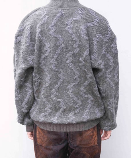 80s vtg ISSEY MIYAKE 3D wool knit
