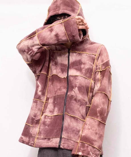 90s vtg psychedelic pattern cotton zip hoodie