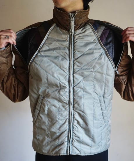 90-00s fcuk bicolor padded jacket (convertible)