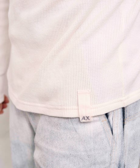 Armani Exchange half zip waffle longsleeve