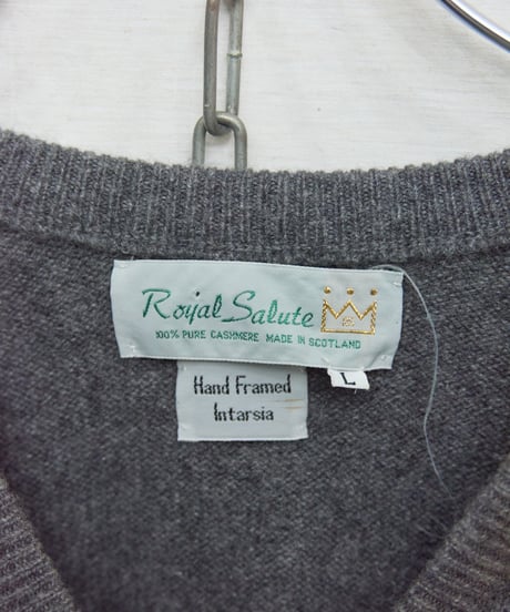 80s pure cashmere argyle knit