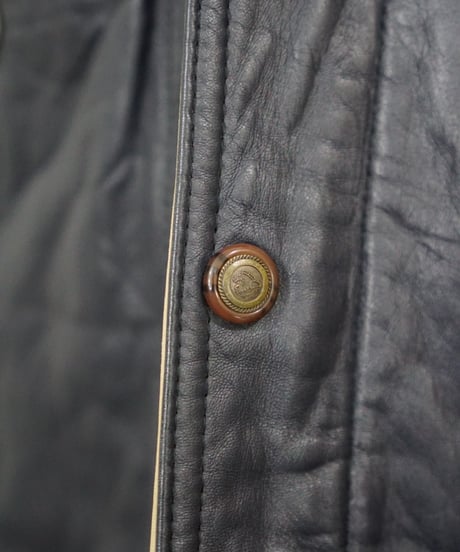 80s vtg Storm Bird sheepskin leather middle coat