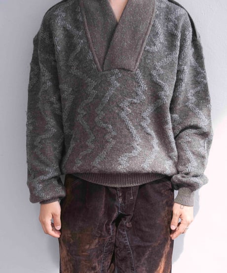 80s vtg ISSEY MIYAKE 3D wool knit