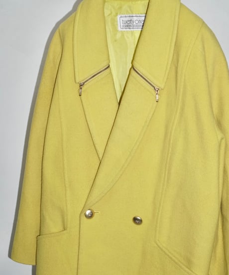 80s vtg zip design wool tailored coat