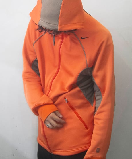 00s NIKE orange tech poly hood jacket