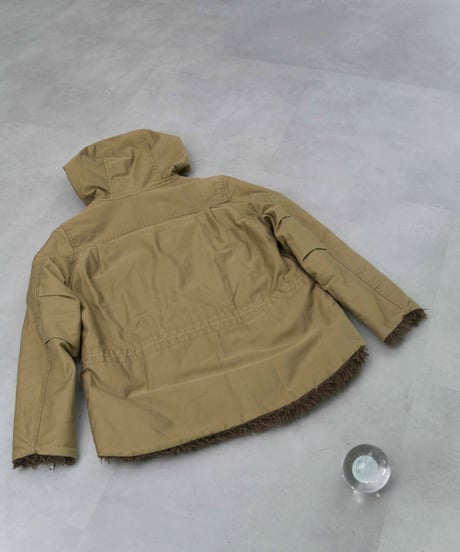 zucca 00s deformation zip boa hoodie coat