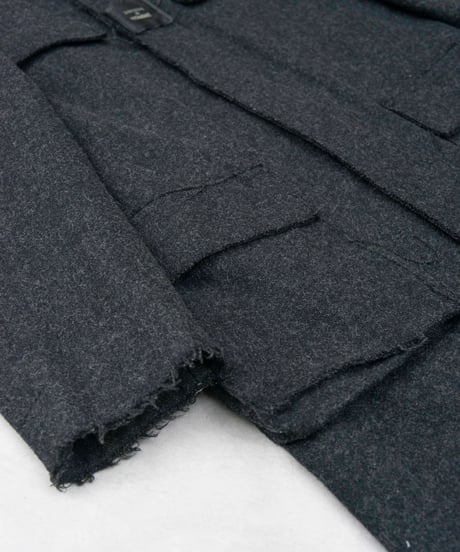 00s 291295=HOMME cutoff design wool coat