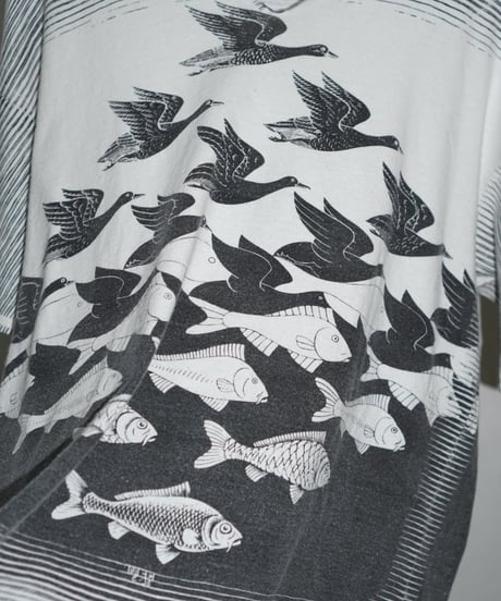 90s M.C.Escher Trompe-l'œil　Tee