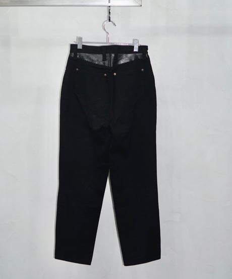 90s arrston volaju snake leather switching black denim