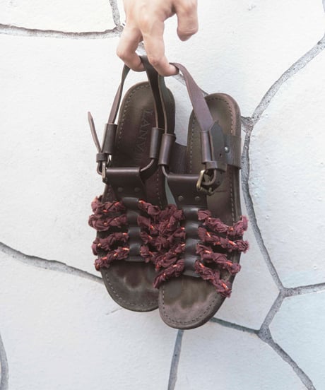 LANVIN Paris lace up leather sandal