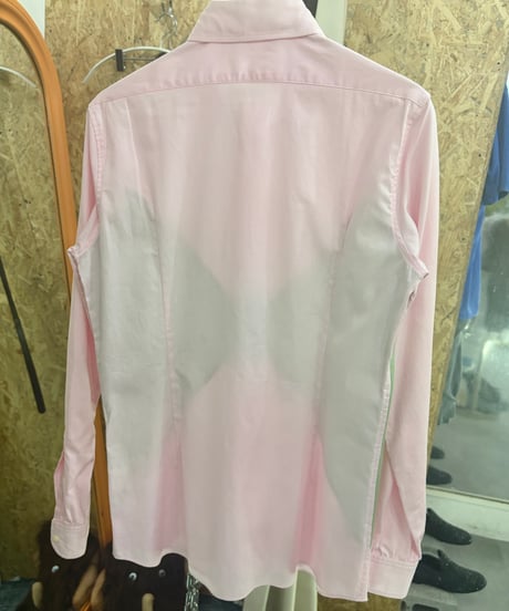 diamond pattern cotton shirts (pink × green)
